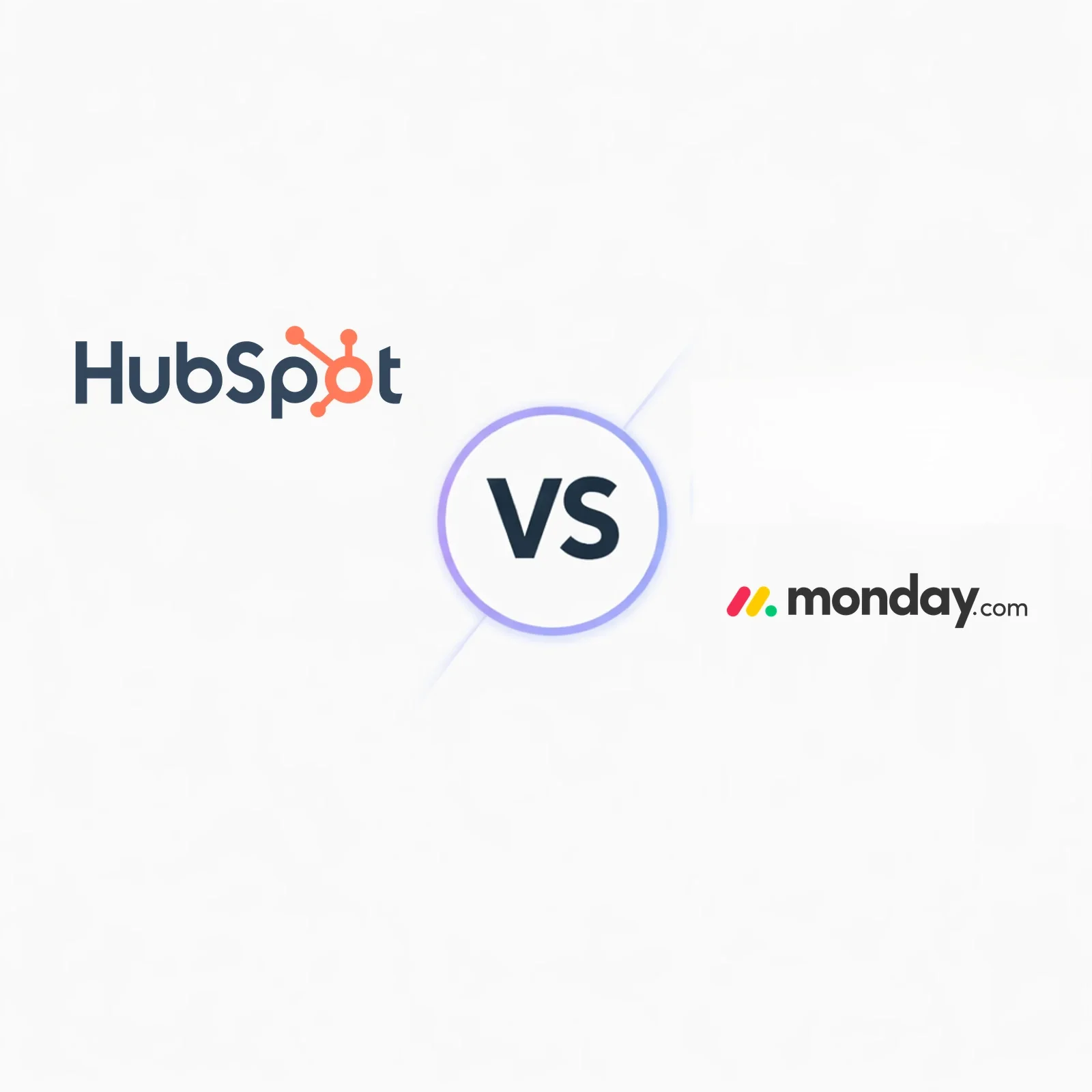 HubSpot vs monday CRM comparison graphic for cross-functional revenue teams