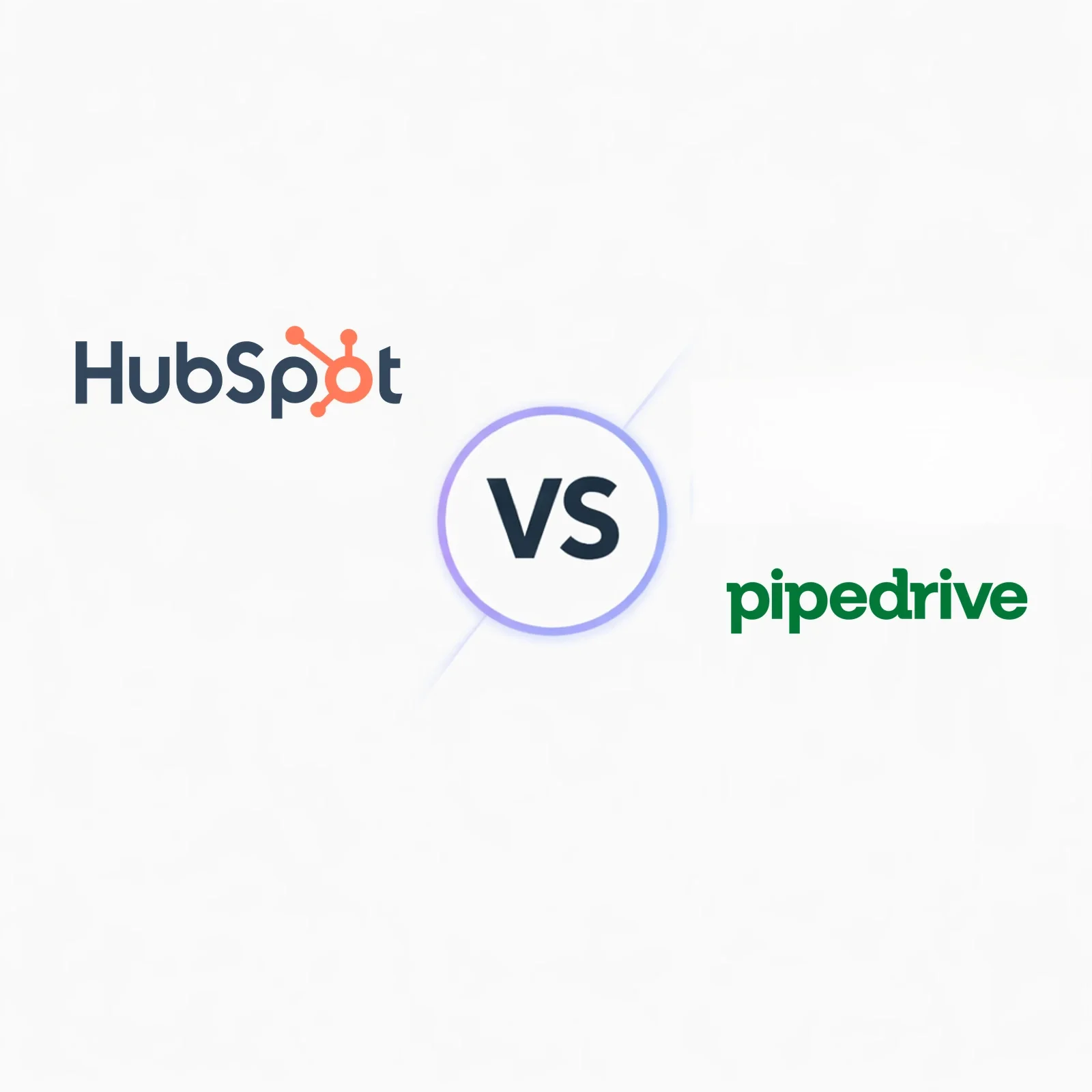 HubSpot vs Pipedrive comparison graphic for sales-led SMB CRM buyers
