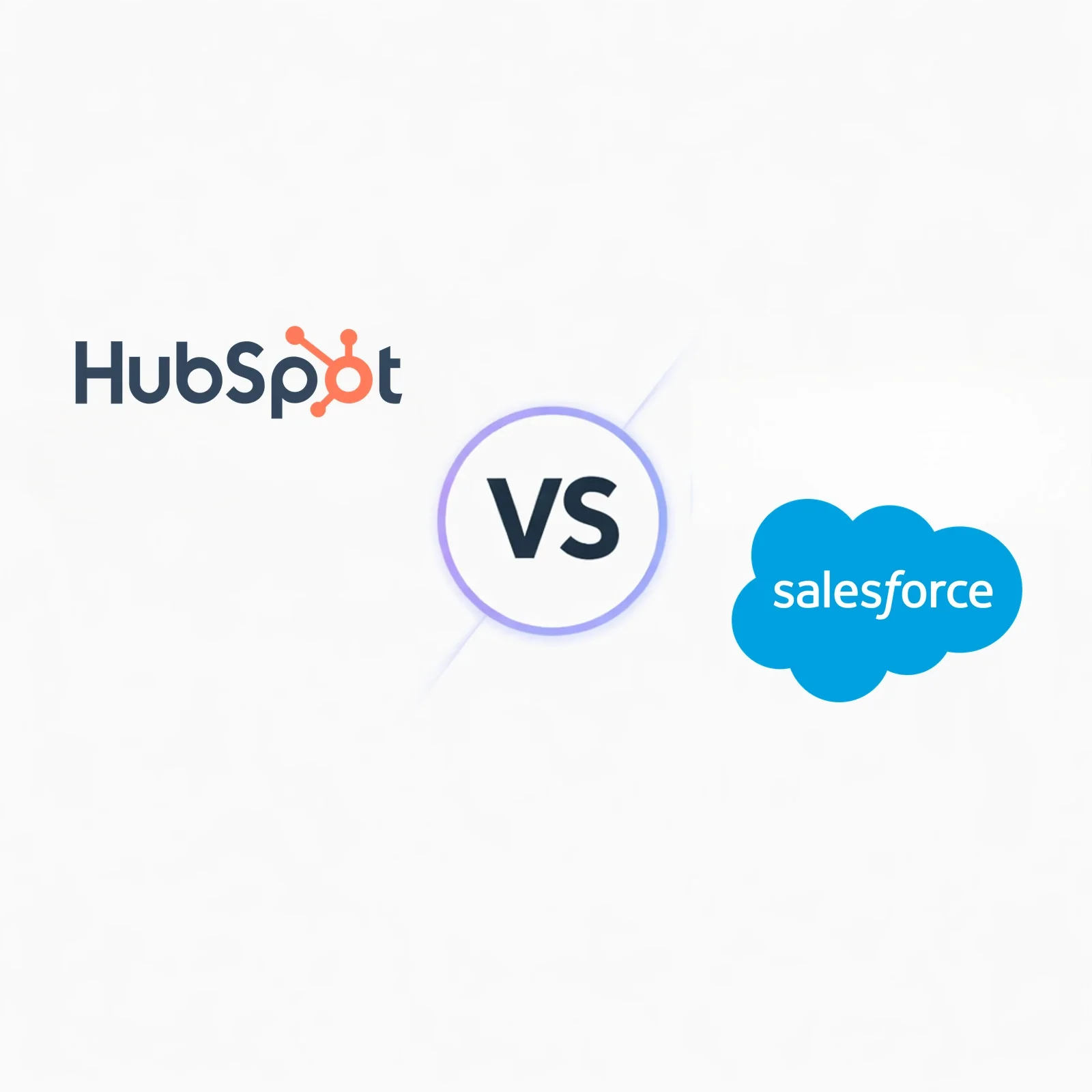 HubSpot vs Salesforce CRM comparison graphic for SMB buyers