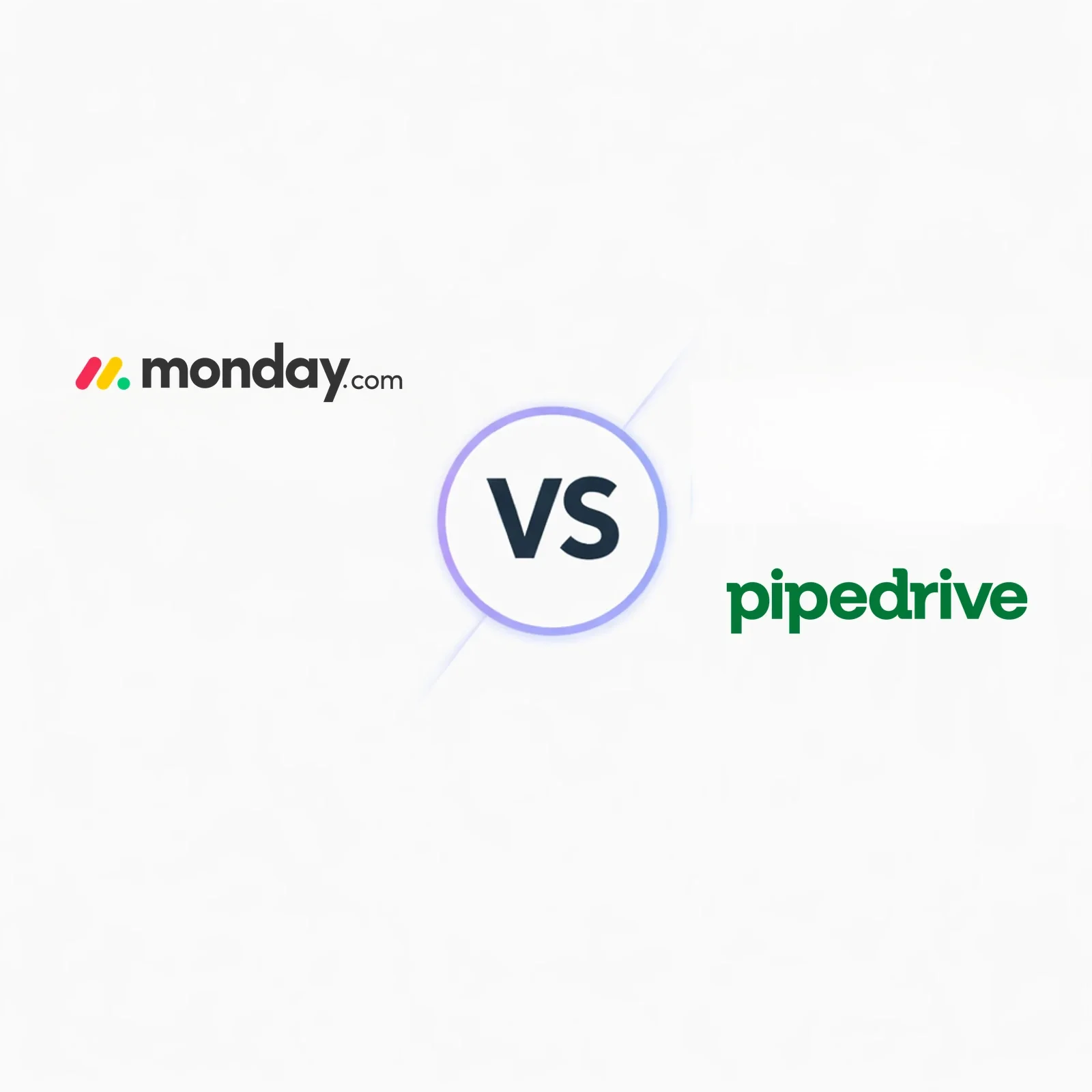 monday CRM and Pipedrive comparison graphic for SMB sales workflow decisions