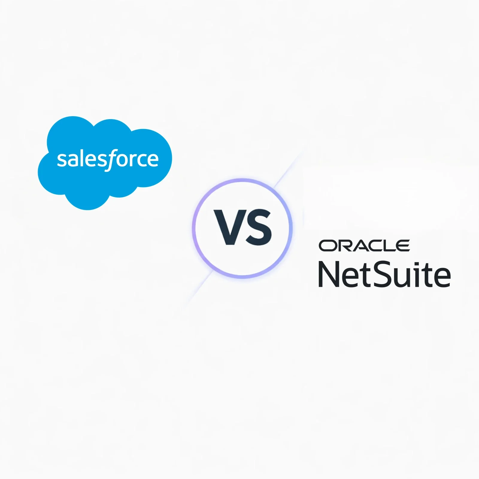 Salesforce and NetSuite CRM comparison cover showing CRM-first and ERP-first platform tradeoffs